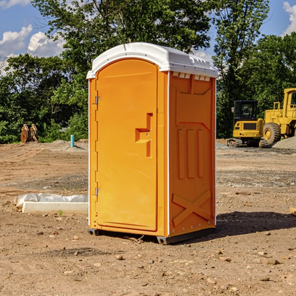 how often are the portable restrooms cleaned and serviced during a rental period in Jackson County Colorado